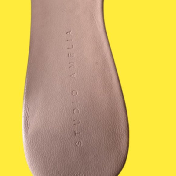 STUDIO AMELIALadies Rose Twist Front Flat Leather Sandals Size: 9 - Picture 5 of 8